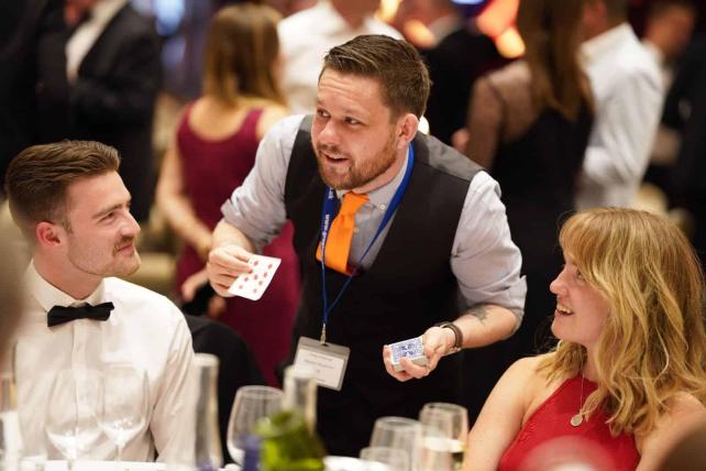 Corporate magician Greg Holroyd performing corporate magic for InstaGroup Awards!