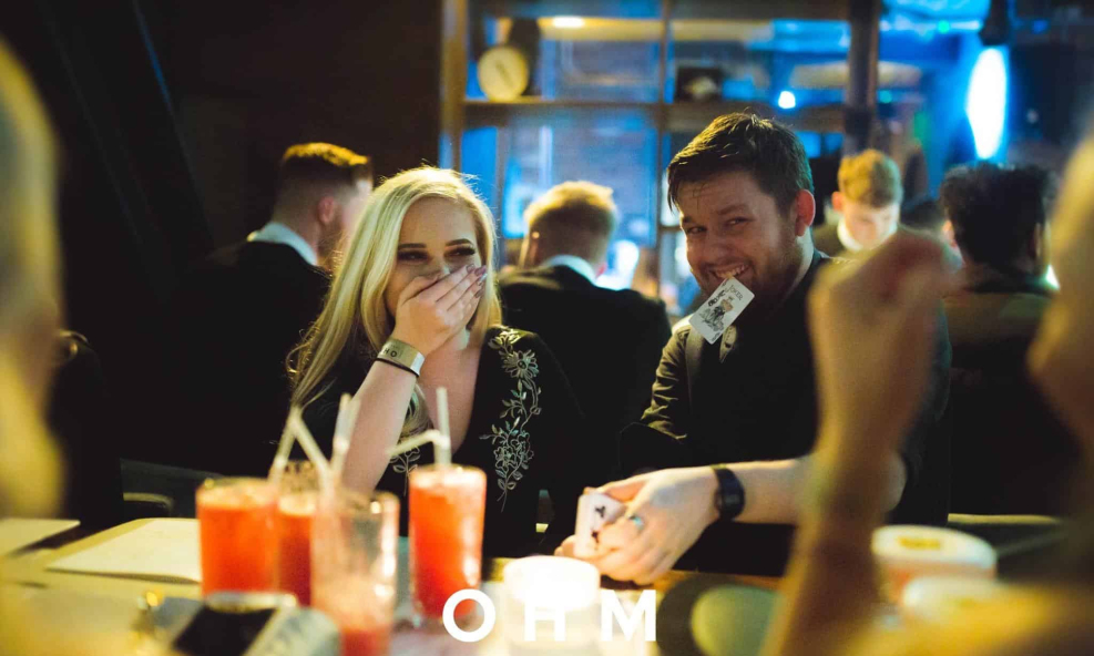 Greg Holroyd performing corporate magic at a VIP event at OHM Sheffield 